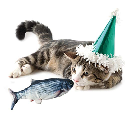 O-Kinee Juguete Hierba Gatera,Catnip Fish Toys,Juguete Interactivo,Catnip Fish Toys,pez Interactiva Mascota para Masticar Mascotas Flop de Gato/Gatito Gato de Juguete Juguetes (Carassius auratus)