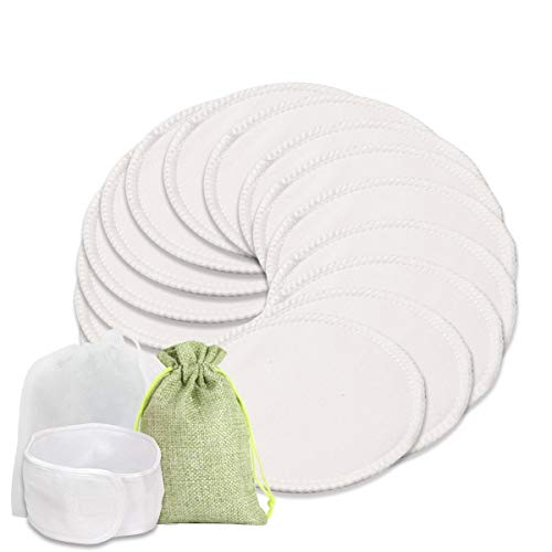 O³ Discos Desmaquillantes Reutilizables 16 Unidades Lola Nature + Bolsa Para Lavar + De Almacenamiento + Cinta De Pelo - Discos Desmaquillantes Ecologicos De Algodon