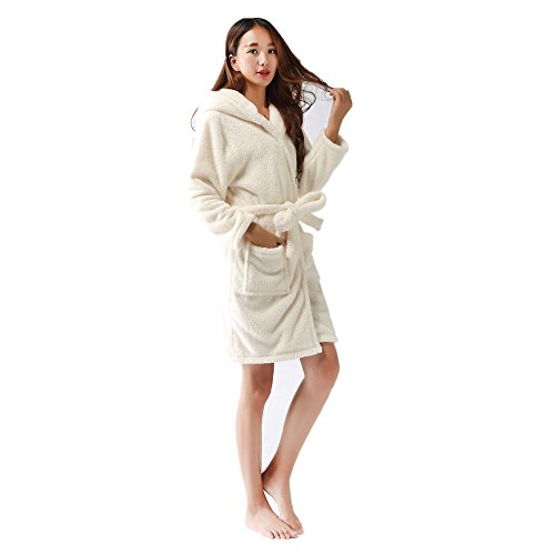 oamore Albornoz con Capucha para Mujer Toalla Albornoces Novedad Animal Super Suave Franela con Capucha Albornoz (Sheep, S)