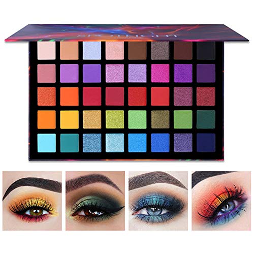 OCHILIMA Spotlight Paleta de sombras de ojos Profesional 40 colores Sombra de ojos Mate Brillo Paleta de maquillaje Polvo colorido altamente pigmentado Sombra de ojos impermeable de larga duración