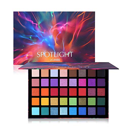 OCHILIMA Spotlight Paleta de sombras de ojos Profesional 40 colores Sombra de ojos Mate Brillo Paleta de maquillaje Polvo colorido altamente pigmentado Sombra de ojos impermeable de larga duración