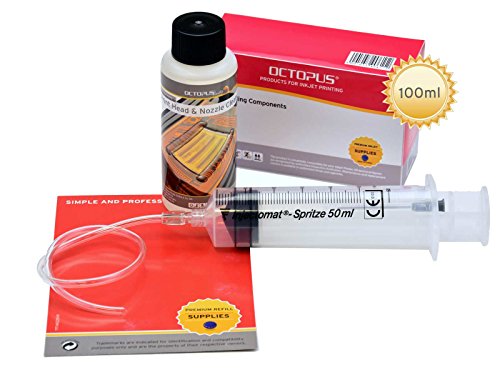 Octopus 100 ml Limpiador de boquillas, Limpiador de Cabezales de Impresora Compatible con los Cabezales de Impresora Brother con Adaptador de Tubo