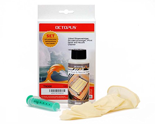 Octopus Limpiador de boquillas 100 ml, Limpiador de Cabezas de impresión Compatible para Limpiar Todas Las Cabezas de impresión de Las impresoras Epson, Lexmark, Canon, Brother, HP, Kodak y Samsung