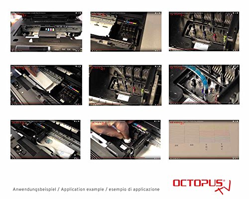 Octopus Limpiador de boquillas 500 ml, Limpiador de Cabezales de impresión Compatible con los Cabezales de impresión Epson con Adaptador de Manguera