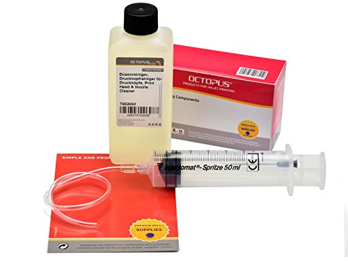 Octopus Limpiador de boquillas 500 ml, Limpiador de Cabezales de impresión Compatible con los Cabezales de impresión Epson con Adaptador de Manguera