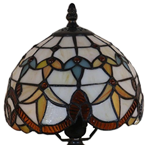 Odziezet Lámpara de Mesa 8 Pulgadas Estilo de Tiffany Europea Vintage Pastoral de Cristal Manchada Retro Lámpara de Mesita Dormitorio