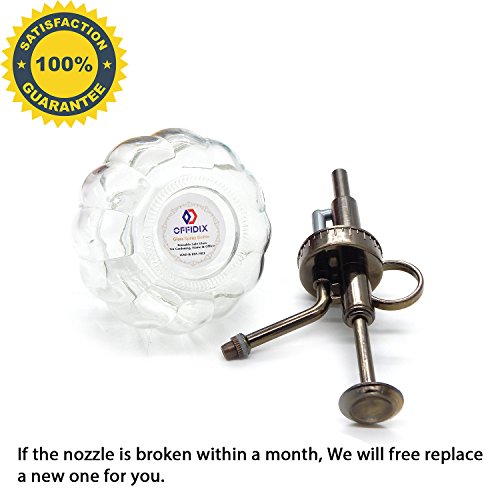 OFFIDIX Botella de Spray de Riego de Vidrio Transparente Spritzer de Estilo Vintage de 6,3 Pulgadas Alto con Bomba de Plástico de Bronce una Botella de Spray de Vidrio de Riego de una Mano para Jar