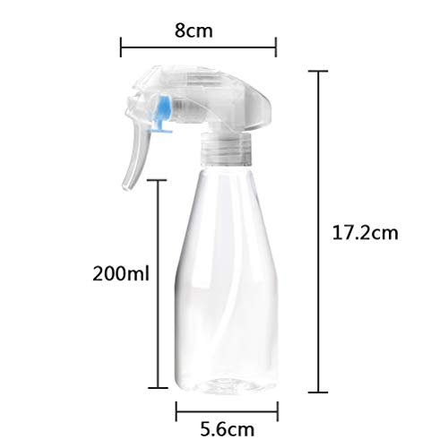 OFNMY 2pcs Frascos de Espray Vacía de Plástico de Polietileno (PET) de 200 ml Pulverizador Sin Tóxica Para el Hogar, Jardín, Bonsai, Limpieza de Vidrio, etc
