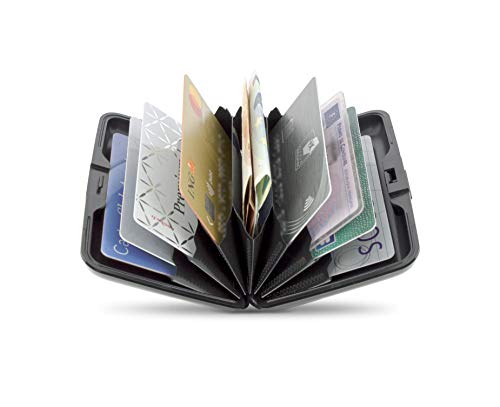 Ögon Smart Wallets - Stockholm Cartera Tarjetero - Protección RFID: Protege Tus Tarjetas de Robar - hasta 10 Tarjetas + Recetas + Notas - Aluminio anodizado (Plata)