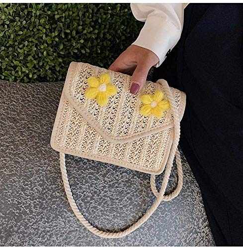 OH Em Tejido de Paja Bolso Asa Cesta Compras Reunirse Bolsa de Almacenamiento Basket Shopping Cesta Decorativa Niña Regalo de Navidad Bolsa de Playa Cesta para Cosméticos Cesta de l