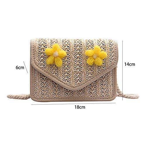 OH Em Tejido de Paja Bolso Asa Cesta Compras Reunirse Bolsa de Almacenamiento Basket Shopping Cesta Decorativa Niña Regalo de Navidad Bolsa de Playa Cesta para Cosméticos Cesta de l