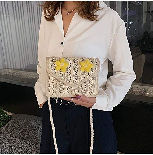 OH Em Tejido de Paja Bolso Asa Cesta Compras Reunirse Bolsa de Almacenamiento Basket Shopping Cesta Decorativa Niña Regalo de Navidad Bolsa de Playa Cesta para Cosméticos Cesta de l