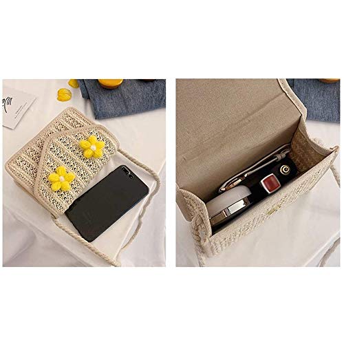 OH Em Tejido de Paja Bolso Asa Cesta Compras Reunirse Bolsa de Almacenamiento Basket Shopping Cesta Decorativa Niña Regalo de Navidad Bolsa de Playa Cesta para Cosméticos Cesta de l