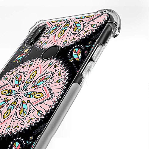 Oihxse Cristal Compatible con Xiaomi Mi CC9 Pro/Redmi Note 10/10Pro Funda Transparente TPU Silicona Estuche Airbag Esquinas Anti-Choque Anti Rasguños Diseño Rosa Flower Caso (Flores B1)