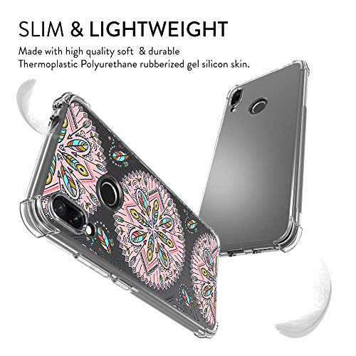 Oihxse Cristal Compatible con Xiaomi Mi CC9 Pro/Redmi Note 10/10Pro Funda Transparente TPU Silicona Estuche Airbag Esquinas Anti-Choque Anti Rasguños Diseño Rosa Flower Caso (Flores B1)