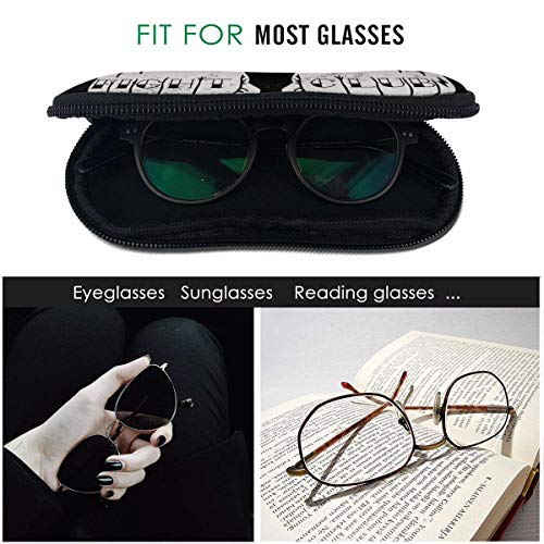 OKIJH Estuche portátil para gafas, caja de almacenamiento, estuche para gafas, bolsa de cosméticos Two Front View Fists With Fight Club Tattoo Portable Eyeglass Case Abrasion Resistant Glasses Protect