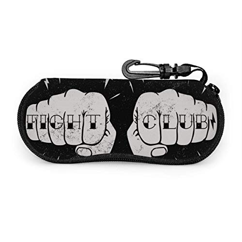 OKIJH Estuche portátil para gafas, caja de almacenamiento, estuche para gafas, bolsa de cosméticos Two Front View Fists With Fight Club Tattoo Portable Eyeglass Case Abrasion Resistant Glasses Protect