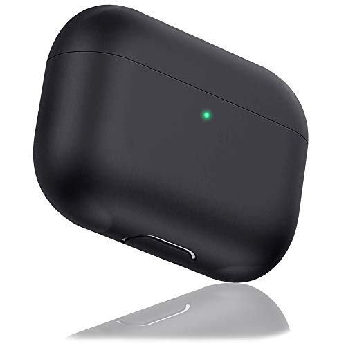 OKZone Funda AirPods de Silicona Compatible con AirPods Pro 2019, Funda de Silicona a Prueba de Golpes para Airpods [Frontal LED Visible] (Negro)