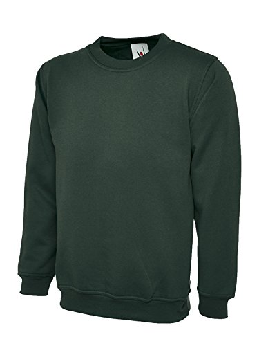Olímpicos sudadera lisa estilo informal, para el Trabajo, ocio o deportes verde verde oscuro XL