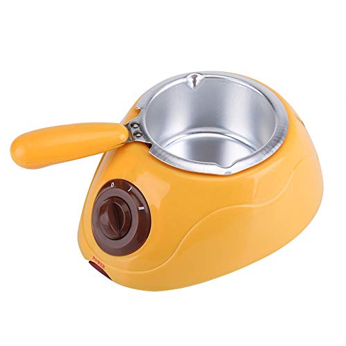 Olla eléctrica de chocolate Fondue de chocolate/queso Candy Melting Pot con juego de moldes de bricolaje Temperatura ajustable de 2 niveles para chocolate, caramelo Calentador, Chocolatier(Amarillo)