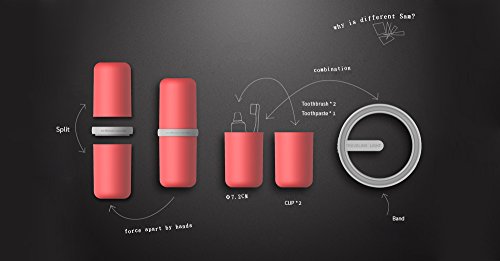 Olliwon portátil de Viaje al Aire Libre del Cepillo de Dientes Caja de Almacenamiento de Dientes Titular Taza de Pasta de Dientes de baño Accesorios Organizador de la Copa Negro