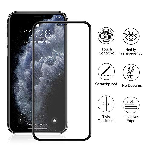 omitium Protector Pantalla para iPhone 11 Pro MAX, [3 Pack] iPhone XS MAX Cristal Templado [Cobertura máxima][ [Marco Instalación Fácil] Sin Burbujas Dureza 9H Vidrio Templado iPhone 11 Pro MAX, 6,5”