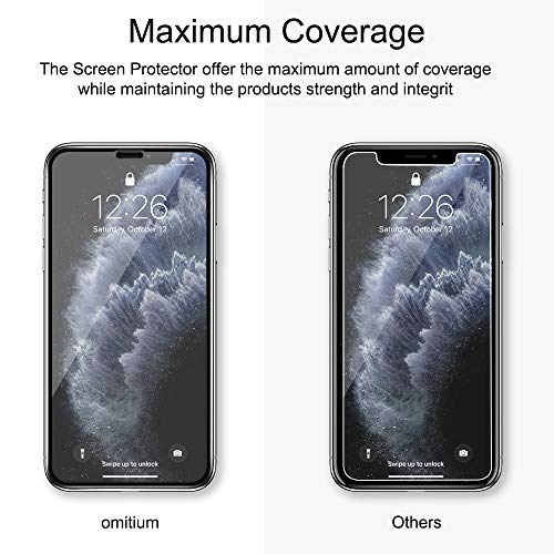 omitium Protector Pantalla para iPhone 11 Pro MAX, [3 Pack] iPhone XS MAX Cristal Templado [Cobertura máxima][ [Marco Instalación Fácil] Sin Burbujas Dureza 9H Vidrio Templado iPhone 11 Pro MAX, 6,5”