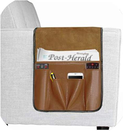OneCherry Shop Anti Slip Sofa Couch Chair Recliner Armrest Caddy Organizer 7 Pockets Soft Magazine Holder Hanging Storage Bag Space Saver Brown 90X34Cm,90x34cm,Beige