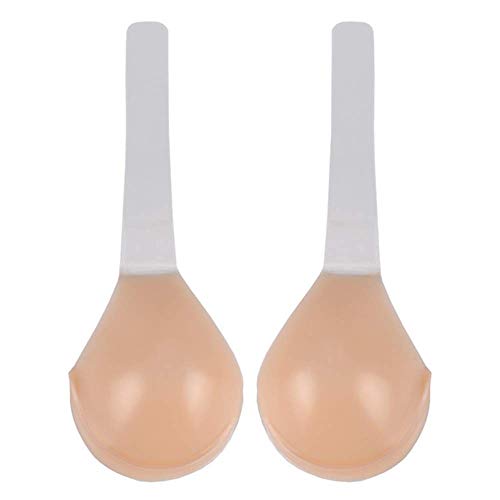 Onefeart Gel de sílice Sujetadores Adhesivos sin Tirantes para Mujeres UnderwiRojo Sujetador de Silicona Copas de sostén de elevación Sin Tirantes para el Vestido de Boda C Color de Piel