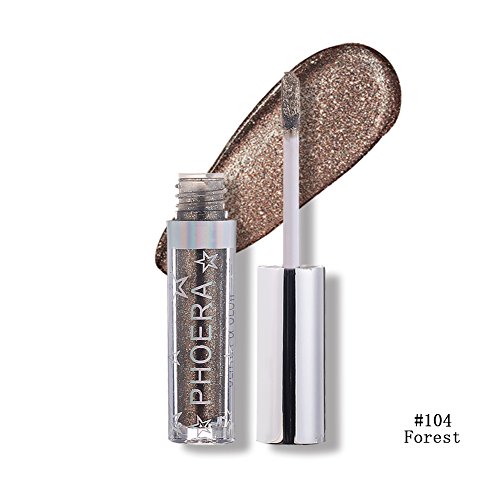 Onewell Maquillaje de sombra de ojos líquido de 12 colores Brillo brillante de larga duración Etiqueta engomada de sombra de ojos Shimmer y Shine impermeable Pigmentos metálicos