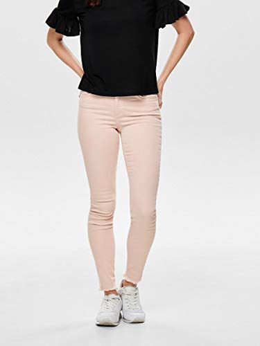 Only Onlblush Mid SK ANK Raw Colour Jea Vaqueros, Peach Whip, 36W / 32L para Mujer