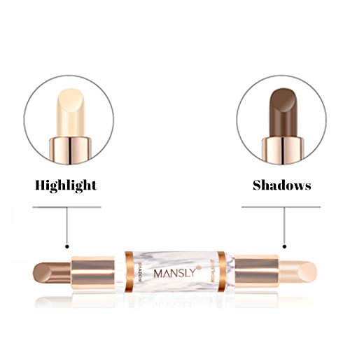 Onlyoily composición doble 3D maquillaje de la cara Resalte Sombra Barra contorno de Lápiz Corrector Pen crema de textura (02)