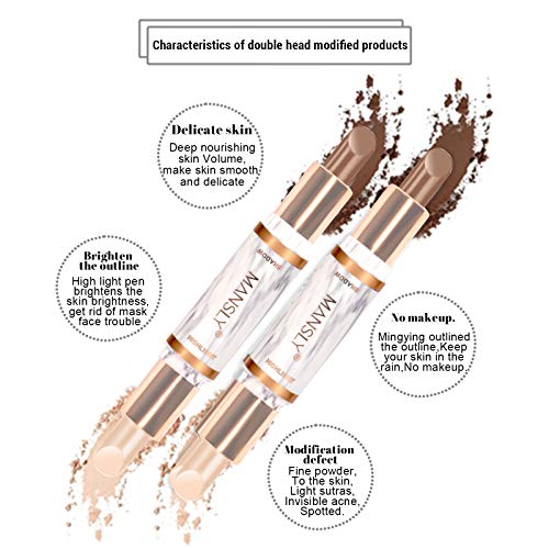 Onlyoily composición doble 3D maquillaje de la cara Resalte Sombra Barra contorno de Lápiz Corrector Pen crema de textura (02)