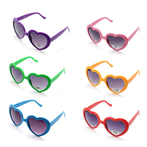 Onnea 6 Pares Gafas de Sol Fiesta Colores Paquete Años 80 (6-Pack)