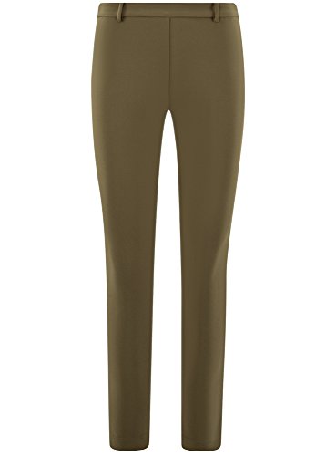 oodji Ultra Mujer Pantalones Ajustados con Cintura Elástica, Verde, ES 34 / XXS