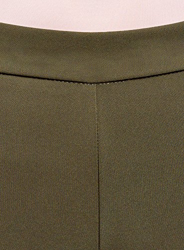 oodji Ultra Mujer Pantalones Ajustados con Cintura Elástica, Verde, ES 34 / XXS