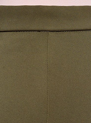 oodji Ultra Mujer Pantalones Ajustados con Cintura Elástica, Verde, ES 34 / XXS