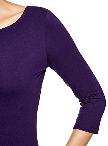 oodji Ultra Mujer Vestido de Punto Básico, Morado, ES 38 / S