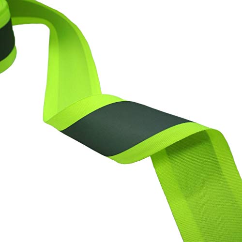 OOKOO - Cinta de seguridad reflectante de tela apta para coser a la ropa con área reflectante grande, color verde, 33 ft, Green-33ft