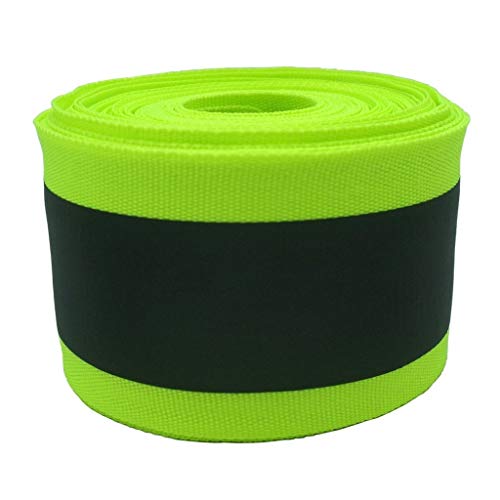 OOKOO - Cinta de seguridad reflectante de tela apta para coser a la ropa con área reflectante grande, color verde, 33 ft, Green-33ft