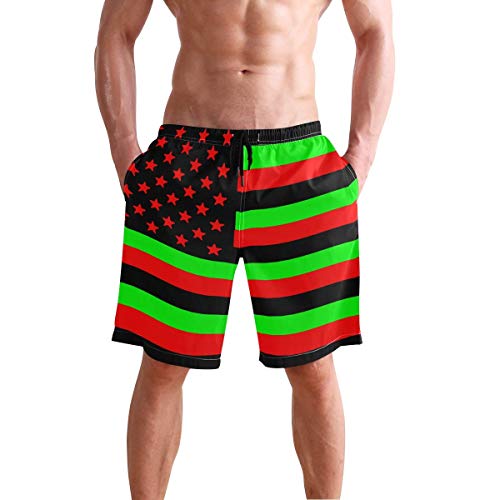 opi 90iuop Black Lives Matter Flag Traje de baño para Hombre afroamericano Shorts de Tabla de Secado rápido con Bolsillos