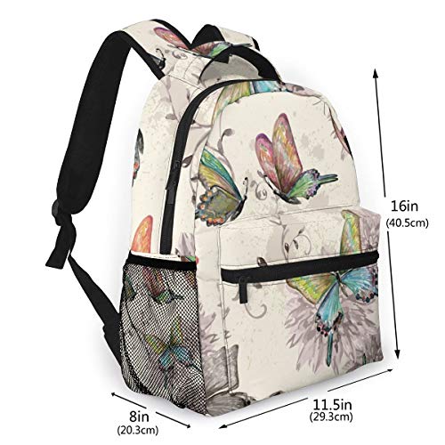 opi 90iuop Mochila Ligera para la Escuela, piña y Hoja de Palma Mochilas Escolares Retro Mochila para portátil Viaje Informal para niños y niñas jóvenes