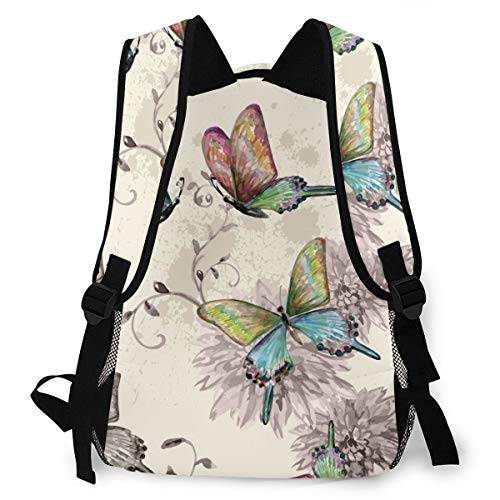 opi 90iuop Mochila Liviana para la Escuela, Dinosaurios con Hojas de Palma Mochilas Escolares Mochila para computadora portátil Viaje Informal para niños y niñas jóvenes