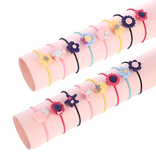 Opopark Gomas del pelo,40 piezas Lazos de Pelo Elásticos de Dibujos Animados Cuerdas Pequeñas para Niñas Pequeñas Bandas de Goma Elástica