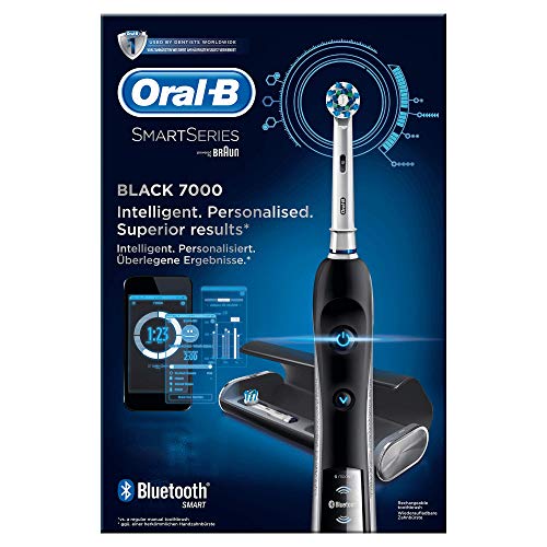 Oral-B PRO 7000 - CrossAction Smart Series Cepillo de Dientes Eléctrico Recargable con Conectividad Bluetooth y Tecnología Braun, Edición Black