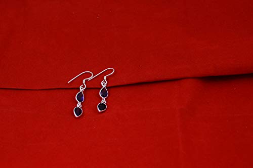 Orchid Jewelry 3.26 ctw Pera Púrpura Amatista Bisel | Pendientes de plata de ley 925 | Níquel gratis Lindo y sencillo regalo para hermana.