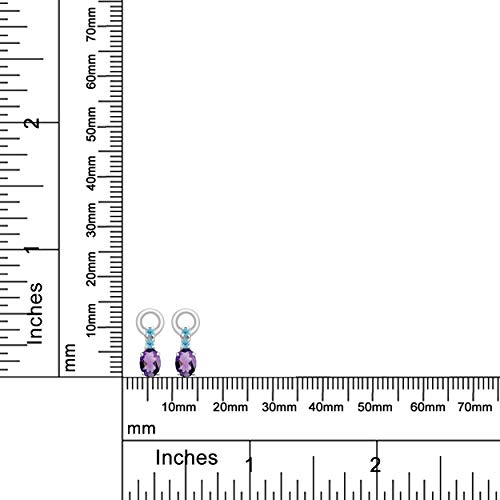 Orchid Jewelry Mujer Arete Morado Ametista Plata De Ley 925