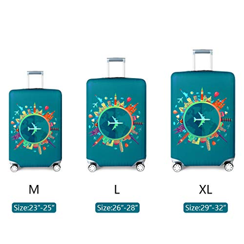 OrgaWise Luggage Cover con Cremallera, Suave de Anti-Polvo, Elástico Cabe 22-28 Pulgadas Funda Maleta (M, L) (Viaje, L (25''-28'' Maleta))