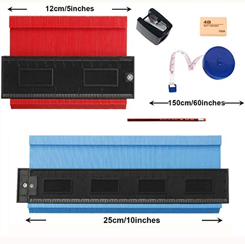 OurTop Medidor de Contornos, 2 Piezas Copiador de Contornos Medidor de Perfil Duplicador de Contornos Copiar Contornos Herramienta de Medición de Perfil Irregular Para MedicióN Precisa