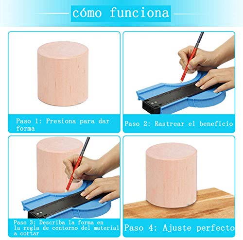 OurTop Medidor de Contornos, 2 Piezas Copiador de Contornos Medidor de Perfil Duplicador de Contornos Copiar Contornos Herramienta de Medición de Perfil Irregular Para MedicióN Precisa